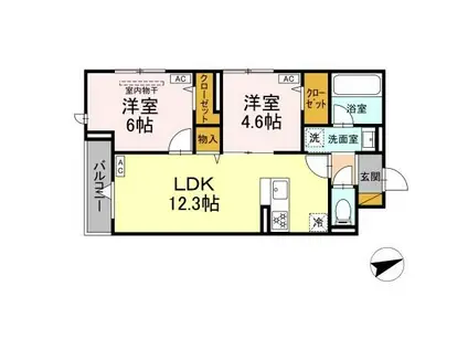 D-STELLA(2LDK/3階)の間取り写真