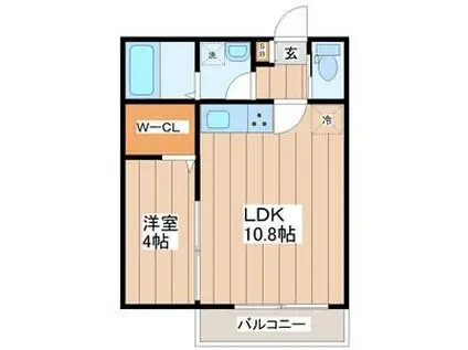 LINO小松島(1LDK/3階)の間取り写真