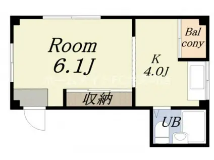 コーポ整優(1K/4階)の間取り写真