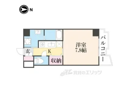 河原町ビル(1K/6階)の間取り写真