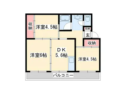 ビレッジハウス志染3号棟(3DK/1階)の間取り写真