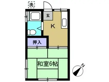 鈴木荘(1K/2階)の間取り写真