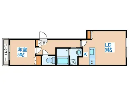 LECIEL(1LDK/4階)の間取り写真