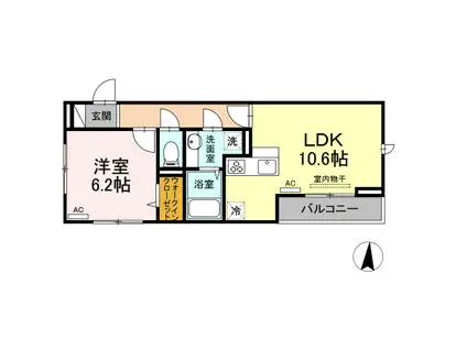 メゾン エル ブランシュ(1LDK/1階)の間取り写真