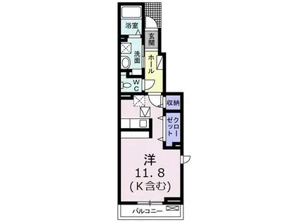 マイトレーヤ 広(ワンルーム/1階)の間取り写真