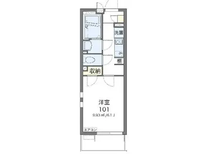 クレイノ彩V(1K/1階)の間取り写真