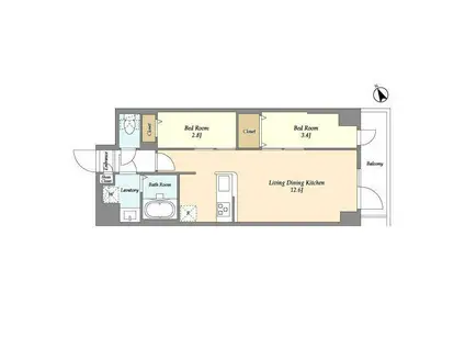 アルファコート曳舟2(2LDK/5階)の間取り写真