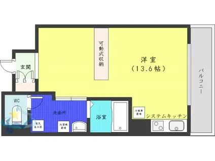 UURコート札幌南3条プレミアタワー(ワンルーム/16階)の間取り写真