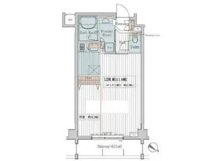 カスタリア三宿(1LDK/3階)の間取り写真