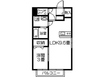 ナチュール清和(1LDK/2階)の間取り写真