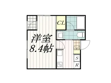 シャトーライフ千葉1(1K/2階)の間取り写真