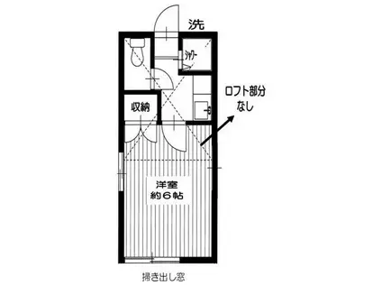 グリーンハイツ深大(ワンルーム/1階)の間取り写真