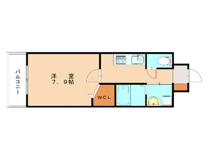 ギャラン竪町NEO(1K/2階)の間取り写真