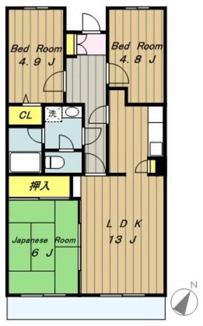 ソシア東橋本(3LDK/1階)の間取り写真