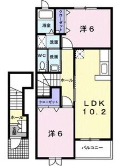 ノイグランツZ(2LDK/2階)の間取り写真