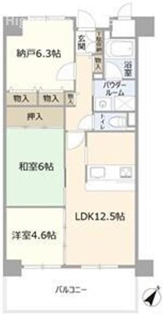 リヴィエール・デュ・ノール(3LDK/4階)の間取り写真