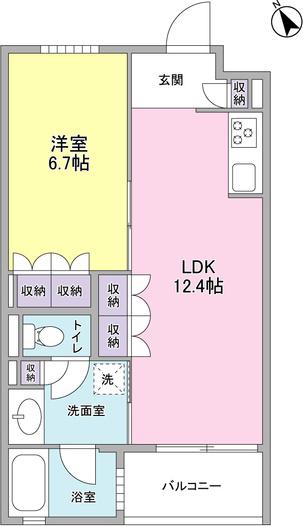 カーサポルトーネ(1LDK/5階)の間取り写真