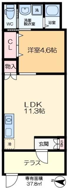 さくら弐番館(1LDK/1階)の間取り写真