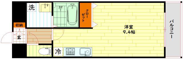 エス・キュート城東中央(ワンルーム/11階)の間取り写真