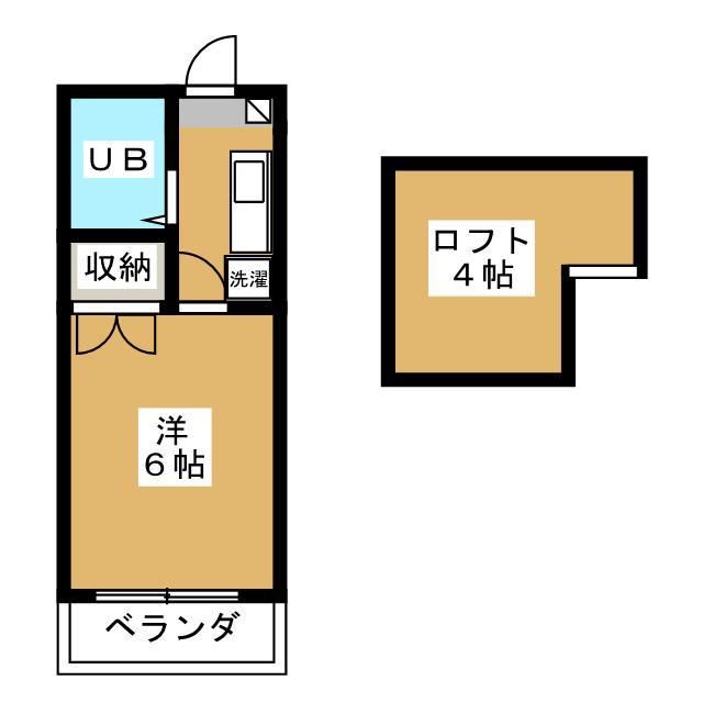 ドリーミー立川(1K/2階)の間取り写真