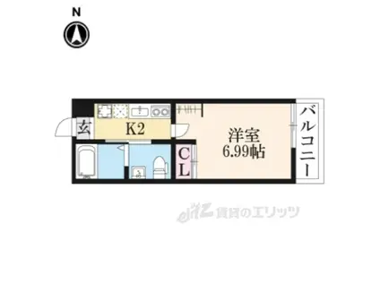 KAMO RIVER清水五条(1K/1階)の間取り写真