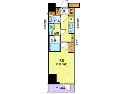 ジェノヴィア秋葉原スカイガーデン(1K/2階)の間取り写真