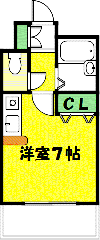 サンライズセカンド(ワンルーム/3階)の間取り写真