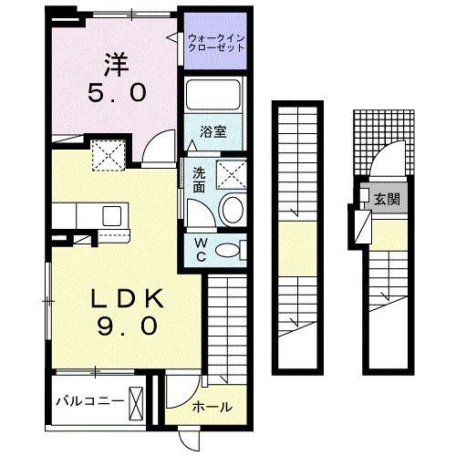 BOSCATO L I(1LDK/3階)の間取り写真