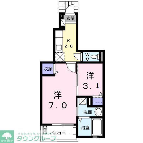 BLESS西戸田 A(2K/1階)の間取り写真