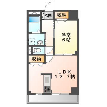 プログレス(1LDK/2階)の間取り写真
