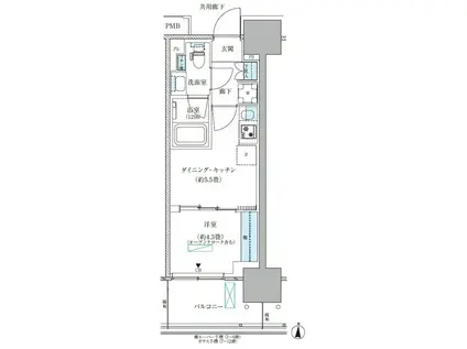パークアクシス西大島コンフォートスクエア(1DK/11階)の間取り写真