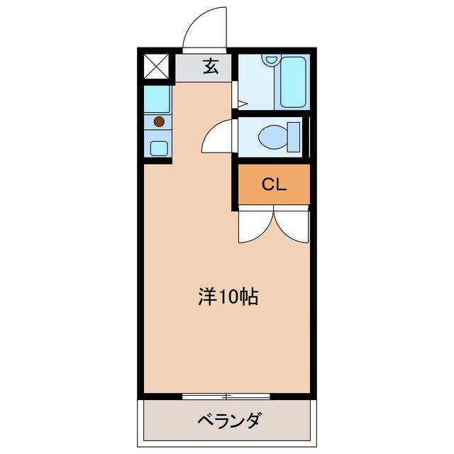 カシキレジデンス I(ワンルーム/2階)の間取り写真