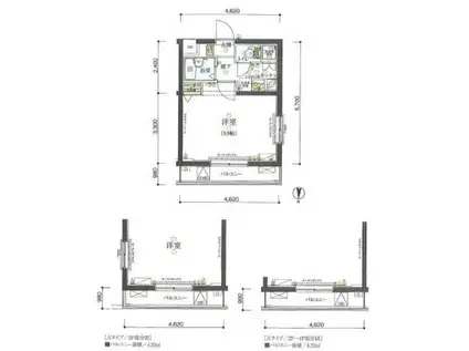 リヴシティ世田谷池尻(1K/4階)の間取り写真