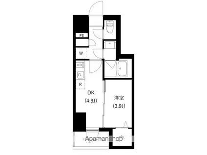 WHARF駒込(1DK/5階)の間取り写真