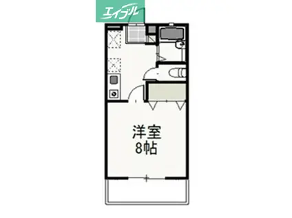 ベルクラント今(1K/1階)の間取り写真