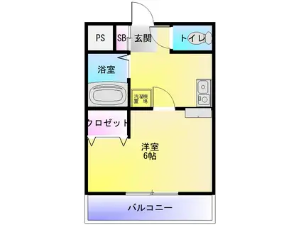 シャルムコート(1K/3階)の間取り写真