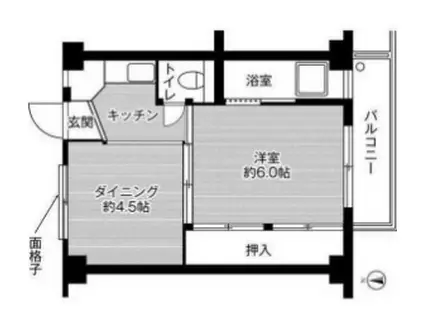 ビレッジハウス今在家2号棟(1DK/2階)の間取り写真