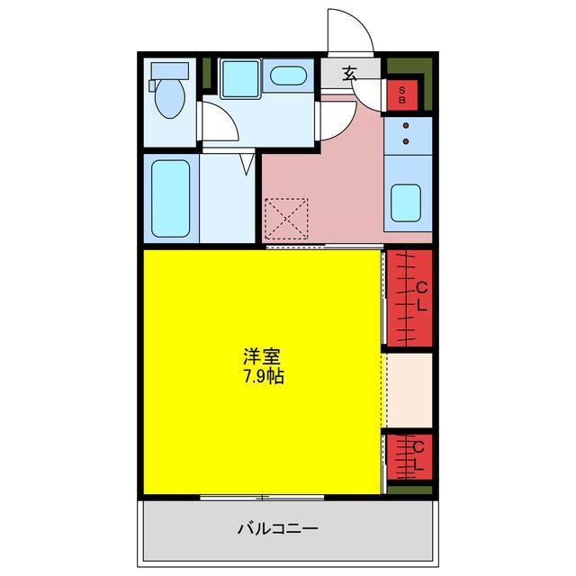 リブリ・WALD FLOURISH(1K/3階)の間取り写真