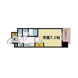 プレサンス野田阪神駅前ザ・ファースト(1K/4階)の間取り写真