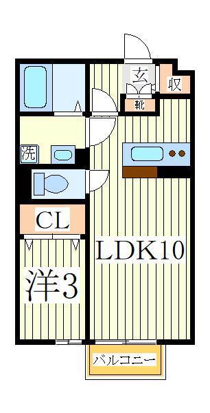 メルベーユパル II(1LDK/1階)の間取り写真