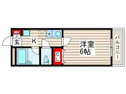 エムスエルバI(1K/4階)の間取り写真