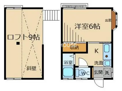 スターハイツ 当社管理物件(1SK/2階)の間取り写真