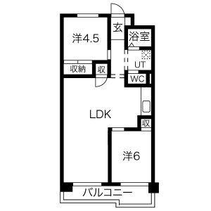 ハイツ桃山(2LDK/2階)の間取り写真