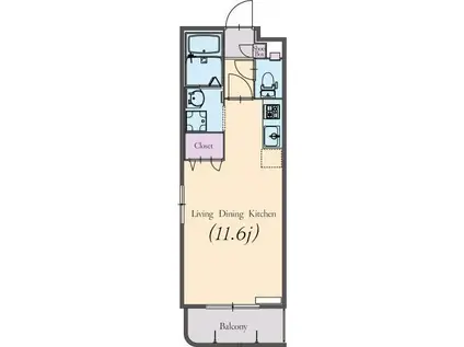アルバ・エトワール(ワンルーム/3階)の間取り写真