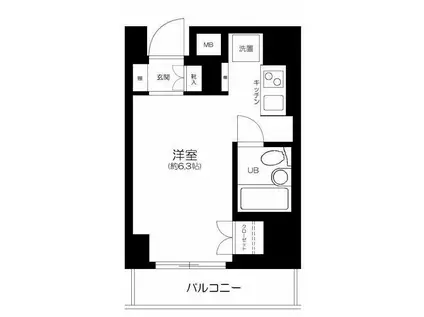 TERRAZZA EST(ワンルーム/5階)の間取り写真