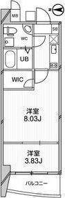 URBAN FLATS江坂(1LDK/6階)の間取り写真