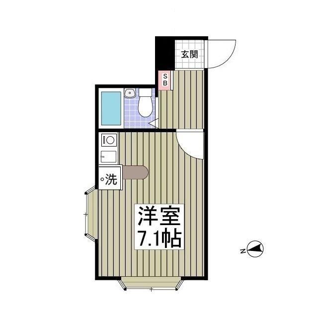 ベルピア飯能第2(ワンルーム/2階)の間取り写真