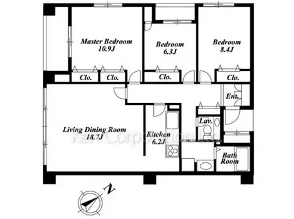 ガーデン妙蓮寺(3LDK/3階)の間取り写真