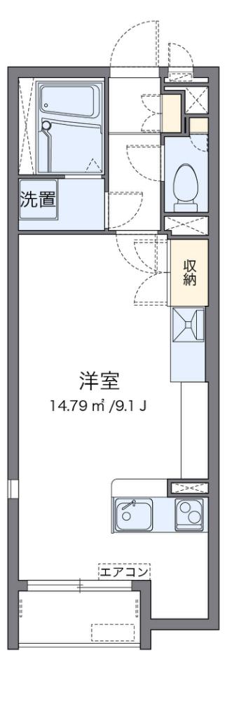 ミランダサウス VIEWII(ワンルーム/2階)の間取り写真