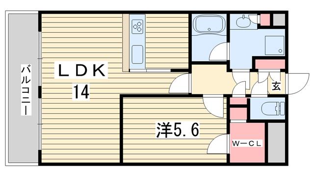 プレサンス京大前(1LDK/5階)の間取り写真
